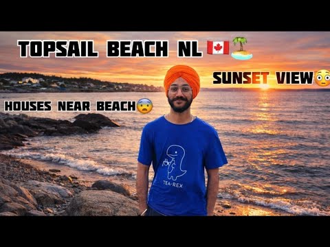 Topsail beach in Newfoundland🇨🇦 | Sunset view 🌅| houses near beach🏝️| Canada Travel vlog🚙