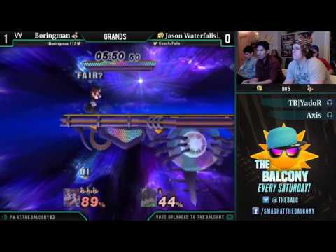 PM @ the Balcony 83 - Grands ft. JFalls (Zero Suit Samus) VS Boringman (Mario)