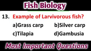 Fish Biology MCQs 1 : 20 Most Important Questions