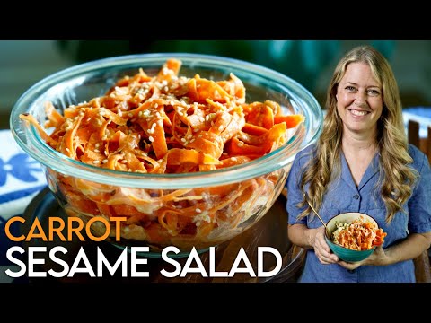 SECRET to the BEST Oil-Free Carrot Sesame Salad (Ready in Minutes!) #vegan #oilfree