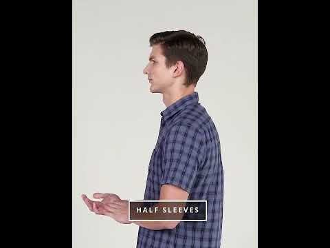 Van Heusen Denim Labs Men Checkered Casual Blue Shirt Buy Van