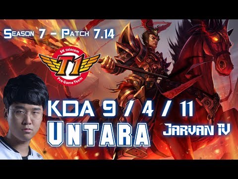 SKT T1 Untara JARVAN IV vs GNAR Top - Patch 7.14 KR Ranked