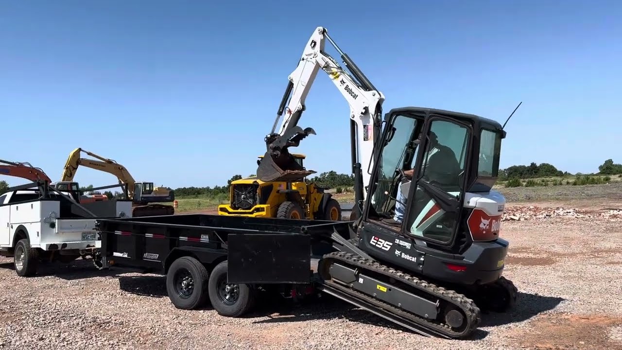 Bobcat E35 Excavator Loading On To Dump Truck