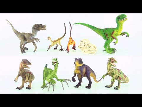 9 Schleich Dinosaurs - Dinosaur toys collection - Velociraptor Dilophosaurus Tyrannosaurus