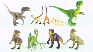 9 Schleich Dinosaurs - Dinosaur toys collection - Velociraptor Dilophosaurus Tyrannosaurus