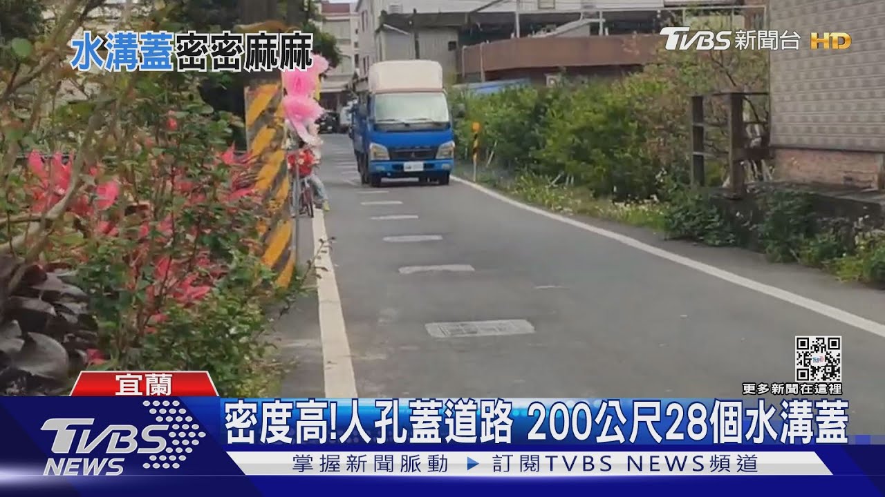 密度高!人孔蓋道路 200公尺28個水溝蓋