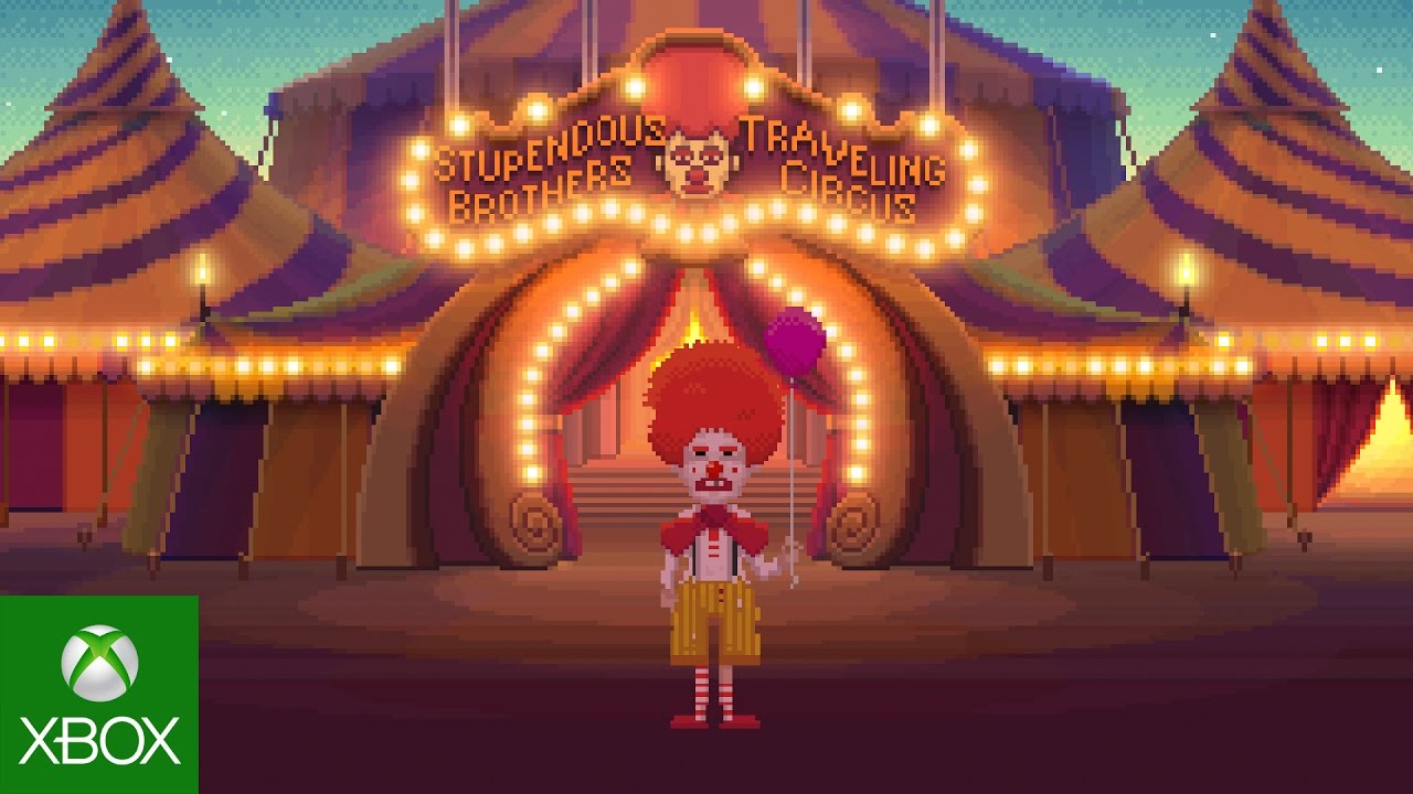 Клоун дворец. Thimbleweed Park. Клоун в парке аттракционов. Игра про остров с клоунами.