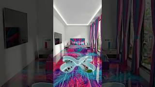 Galaxy Epoxy Floor With Hidden Butterfly Aquarium Transformation 28 #aquarium #shorts #viral