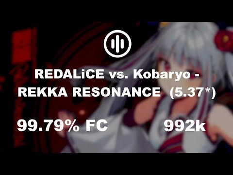 [osu!mania] REDALiCE vs. Kobaryo - REKKA RESONANCE (5.37*) 99.79% FC 992k