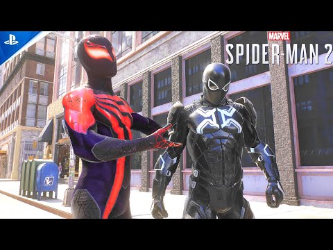 Peter Gala Hellfire Suit Black Symbiote Transformation Combat Gameplay - Marvel Spider-Man 2