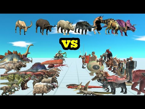 HORNED UNIT GROUP VS EVERY FACTION animal revolt battle simulator