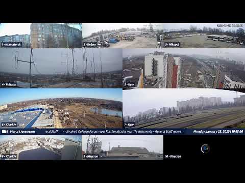 Live views from Ukraine 01/22/2023 B - Kramatorsk, Kharkiv, Kyiv, Zaporizhzhia and other cities