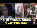 Delhi Police Use Lathi Charge And Tear Gas After Cops Got Injured In Stone Pelting By CJP Protesters