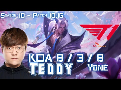 T1 Teddy YONE vs T1 Clozer AKALI Mid - Patch 10.16 KR Ranked