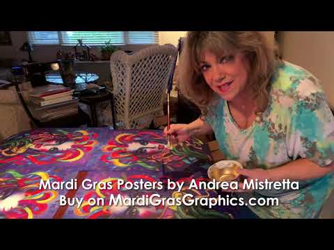 Mardi Gras Poster 2021 artist Andrea Mistretta painting