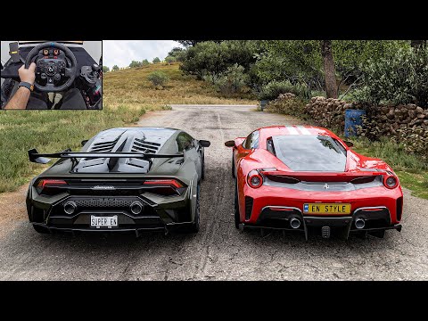 Lamborghini Huracán STO & Ferrari 488 Pista - Forza Horizon 5 | Logitech G923 Steering Wheel