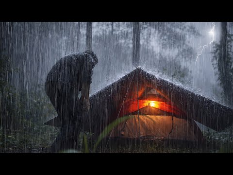 Very Heavy Rain on a Camping Tent | Extreme Rain Sounds