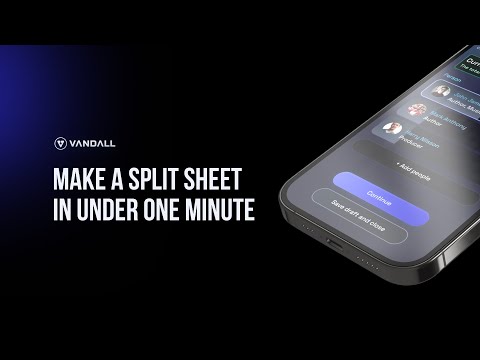 How to Make a Split Sheet in Vandall (in Under 1 Minute!) | Music Agreements Tutorial