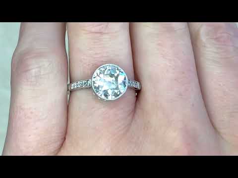 2.00ct Bezel Set Old European Cut Diamond Engagement Ring - Scottsboro Ring - Hand Video