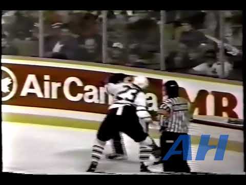 NHL Oct. 2, 1993 Todd Gill,TOR v Matthew Barnaby,BUF (HL) Toronto Maple Leafs Buffalo Sabres