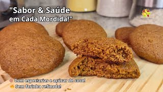 BISCOITO FUNCIONAL com FARINHA DE AMÊNDOAS 🍪✨ Aromático, Saudável e Sem Glúten!