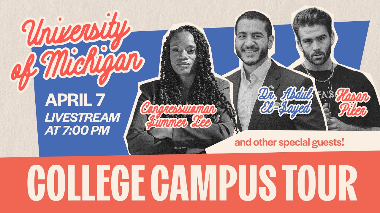 Dr. Abdul El-Sayed, Hasan Piker, Congresswoman Summer Lee College Campus Tour