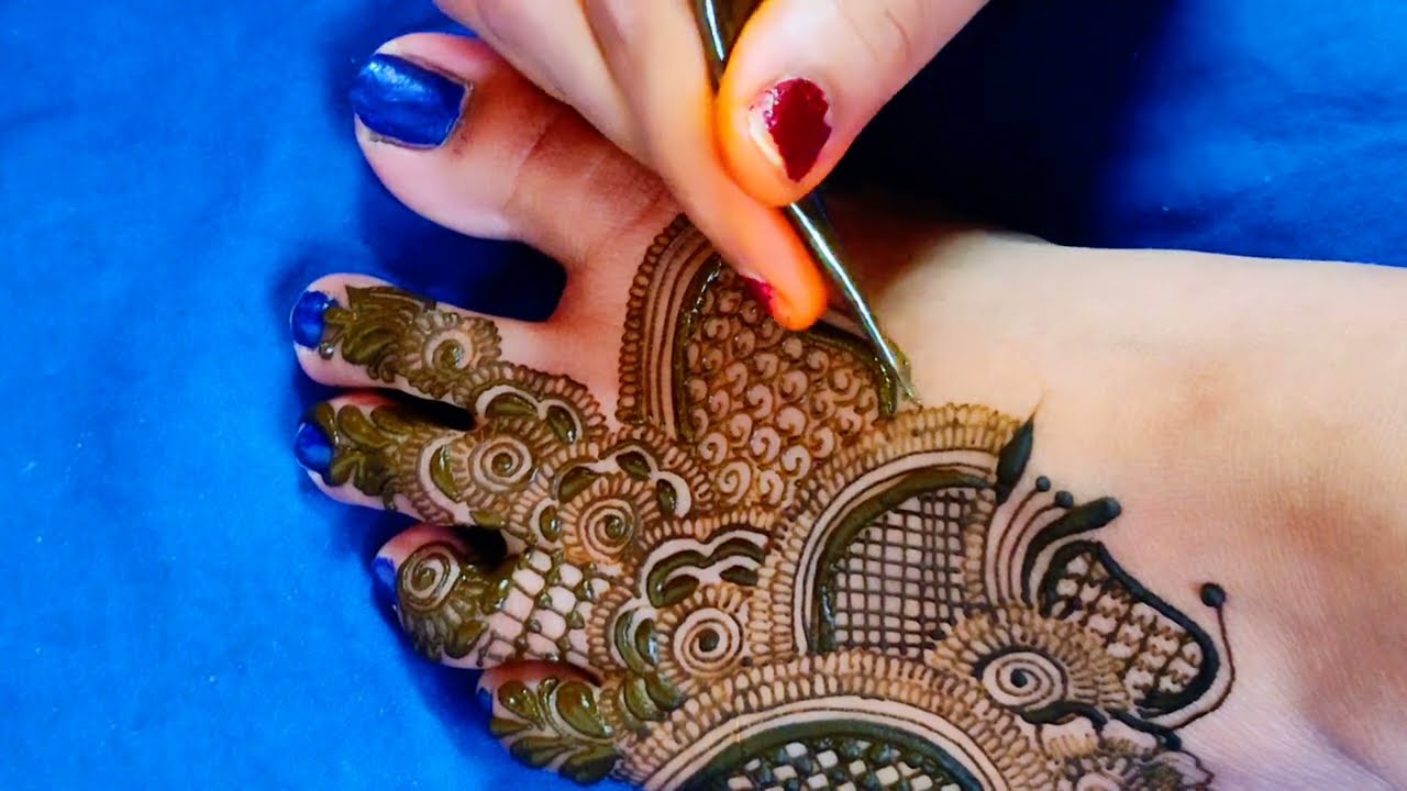 bridal feet mehndi design by aaru mehndi