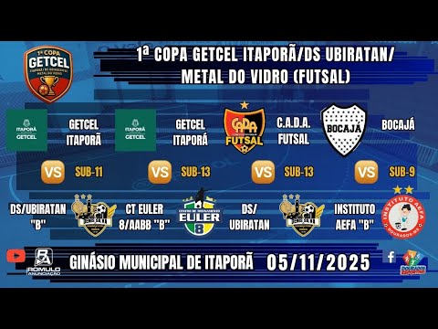 #1419 🏆 1ª Copa Getcel Itaporã/DS Ubiratan/Metal do Vidro (Sub-9, 11 e 13) / ⚽ (4 JOGOS)⚽