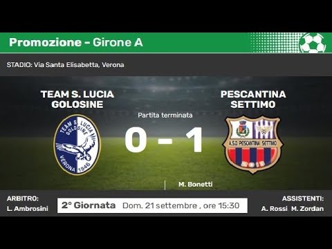 Campionato di Promozione Veneto Girone A 2° di Campionato. Team S.Lucia Golosine - Pescantina