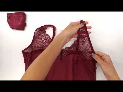 Elegantní košilka Miamor chemise bordó - Obsessive