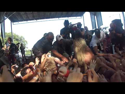 Lady Gaga crowd surfing Lollapalooza 2010