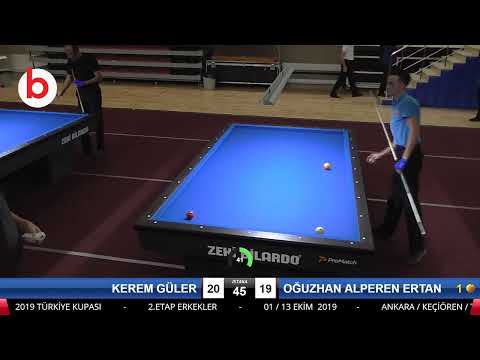 KEREM GÜLER & OĞUZHAN ALPEREN ERTAN Bilardo Maçı - 2019 TÜRKİYE KUPASI 2.ETAP ERKEKLER-1.ÖN ELEME