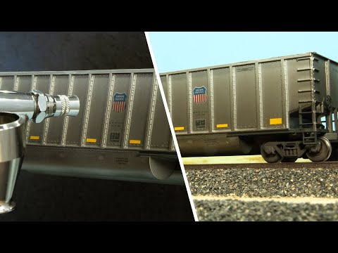 Weathering HO Scale Bethgons - Using an Airbrush to Mass Produce Weathering Effects