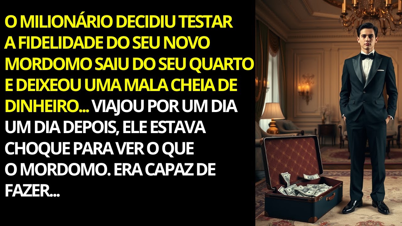 O MILIONÁRIO DECIDIU TESTAR SEU NOVO MORDOMO DEIXANDO UMA MALA CHEIA DE DINHEIRO NA QUARTO...