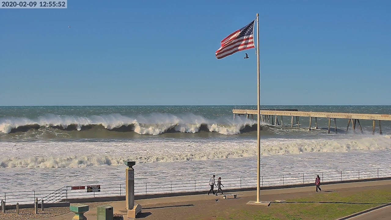 Live webcam view of Muelle y playa de Pacifica en vivo