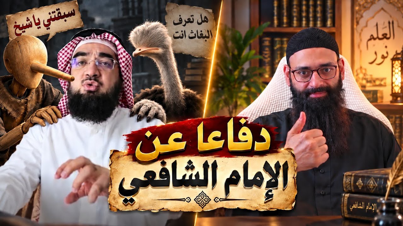 دفاعا عن الإمام الشافعي،  حسن الحسيني والنعامة #محمد_بن_شمس_الدين 