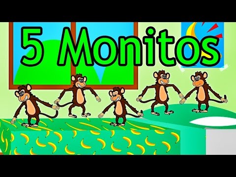 La Canción de Los 5 Monitos Con Barney El Camión y Panchito - Videos para Niños