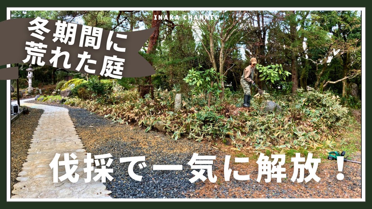 冬で荒れた庭を半日で激変！風が抜ける通り道づくり｜古民家庭づくり