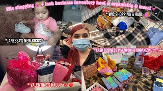 WIC SHOPPING 🛍 +VALENTINE'S HAUL 💕+ LASH BUSINESS INVENTORY💋 & ORGANIZING | TEEN MOM👩‍👧💕|