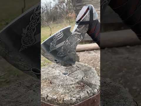 Топор скандинавский с рисунком Вальхалла сталь У7 Gorillas BBQ TR9 - фото 1 - id-p2193613782