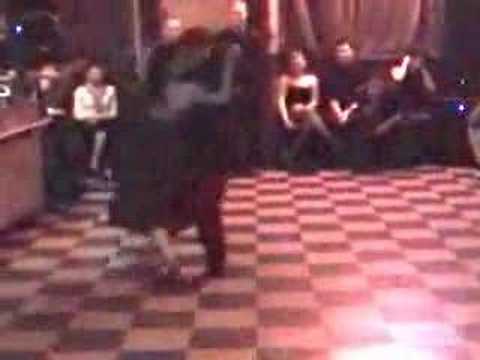  Luis Adrian Bianchi  and  Daniela Pucci  are  dancing  to  the  milonga  "  Morena  "
