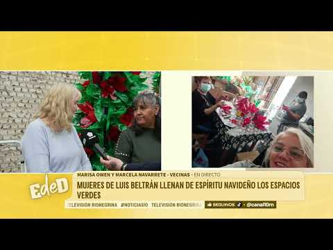 Trabajo en equipo: vecinas de Luis Beltrán elaboran adornos para decorar espacios verdes en Navidad