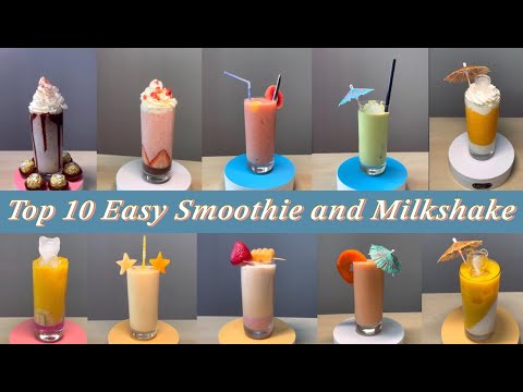 Top 10 Easy Smoothie and Milkshake Recipes ASMR
