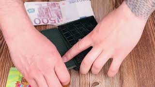 Гарний гаманець для жінок середнього розміру з натуральної шкіри з тисненням під крокодила Canpellini 21815 зелений