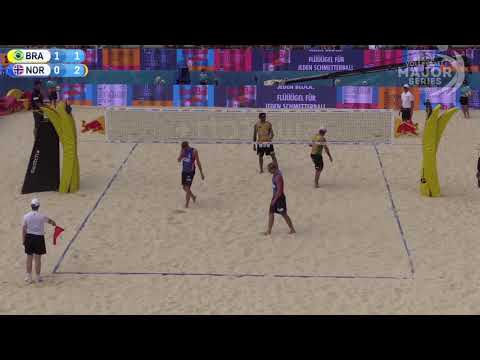 Mol.A/Sørum (NOR) vs. Pedro/Bruno (BRA) FIVB Major Series Gstaad 2018 Round of 16