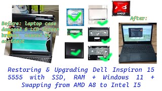 Restoration + Upgrading broken Dell Inspiron 15 5555 (Explained in English &amp; Vietnamese)
