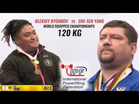 CHI-SEN YANG (CHINESE TAIPEI) vs OLEKSIY BYCHKOV (UKRAINE) AT IPF EQUIPPED WORLDS 2023 / 120 KG