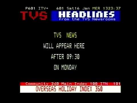 ITV Plus teletext service - test pages 1993 recorded in Meridian region