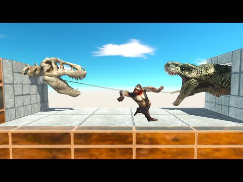Skeleton Vs. T-REX head who win the battle  - Animal Revolt Battle Simulator