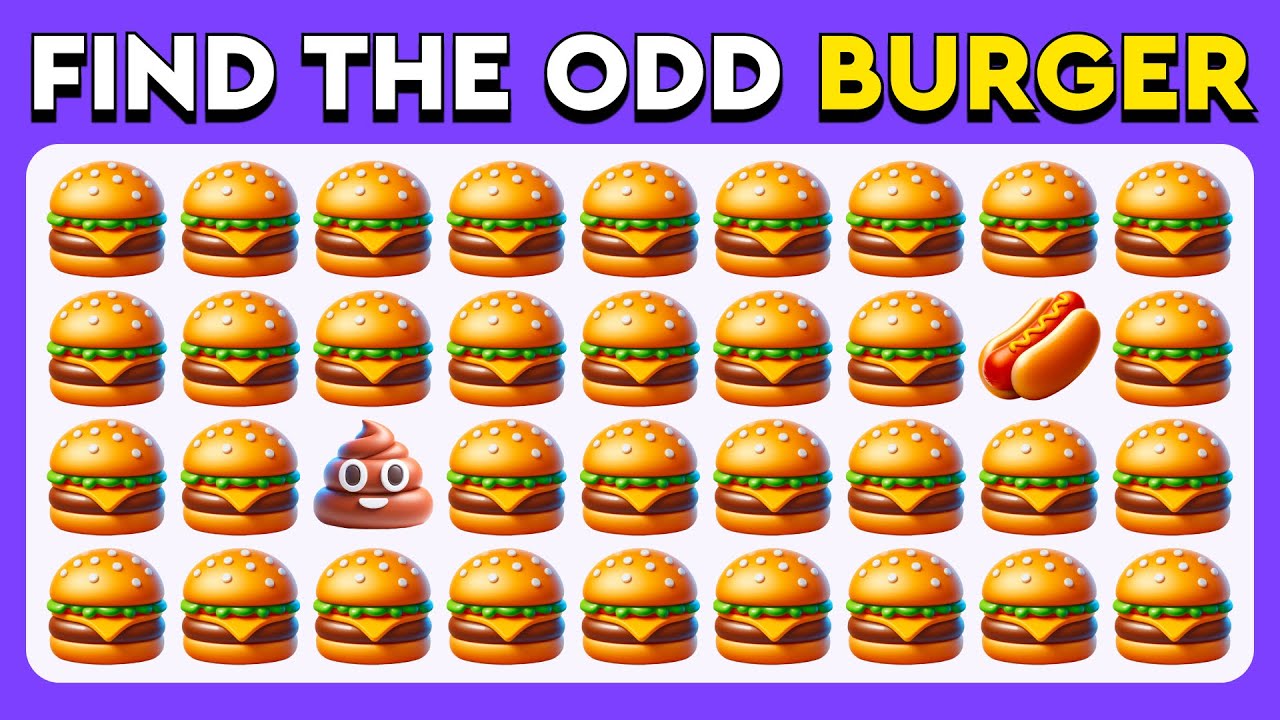 Find the ODD One Out - Junk Food Edition 🍔🍕🍩 Easy, Medium, Hard - 30 Levels Emoji Quiz